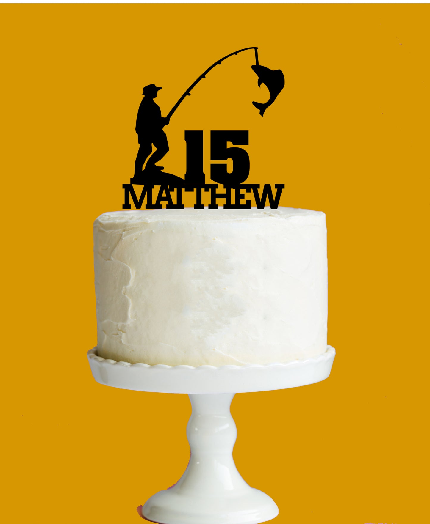 Fishing Cake Topper - Name and Age