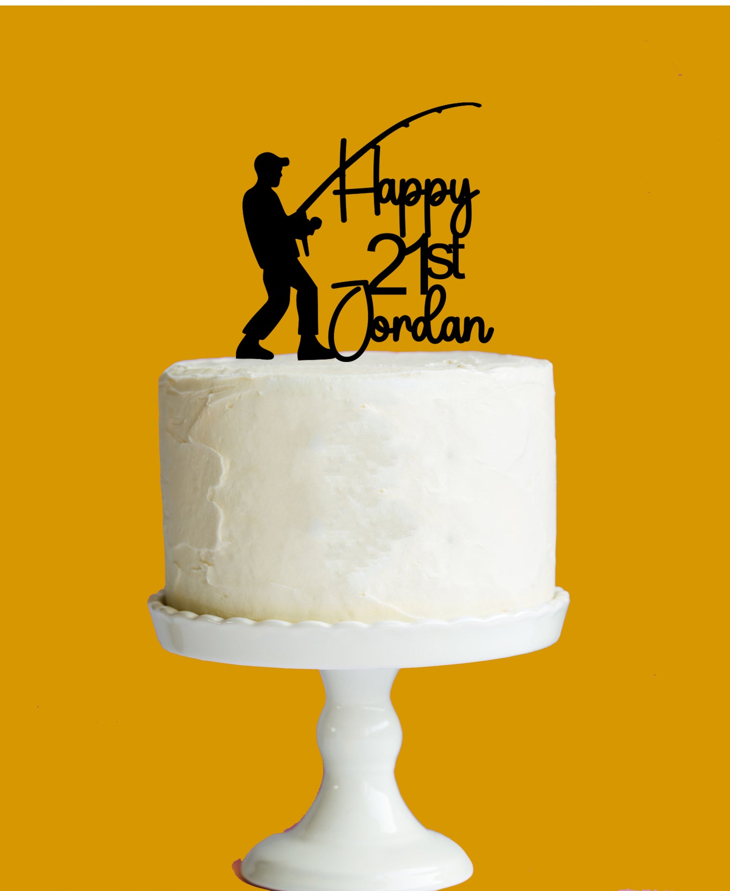 Fishing Cake Topper - Happy Name and Age
