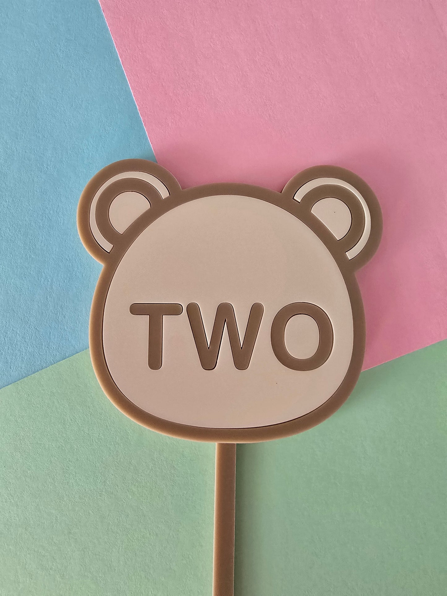 Bear Two Topper - Beige on Brown CLEARANCE
