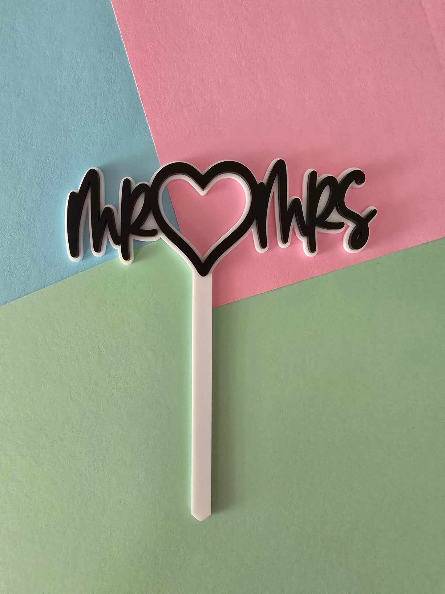 Mr Heart Mrs - Black on White CLEARANCE