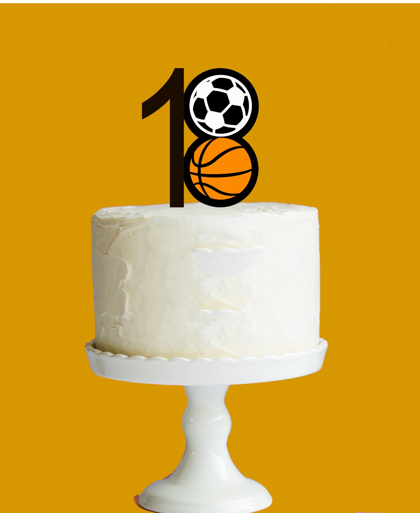 Basketball Soccer 18 Cake Topper