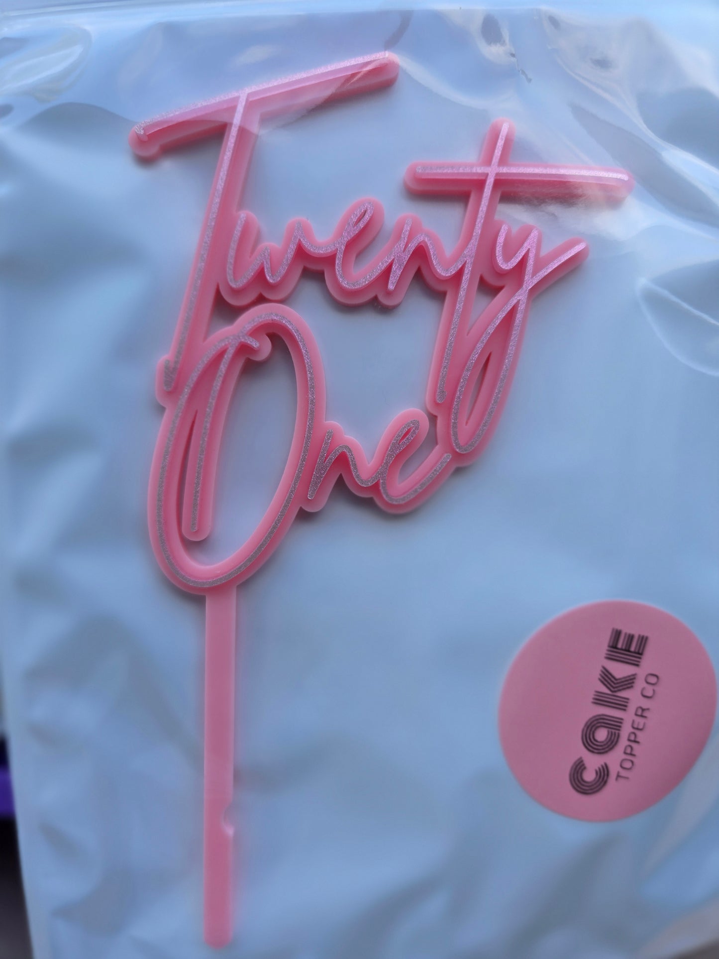Twenty One Topper - Shimmer Pink on Pastel Pink EXPO SALE