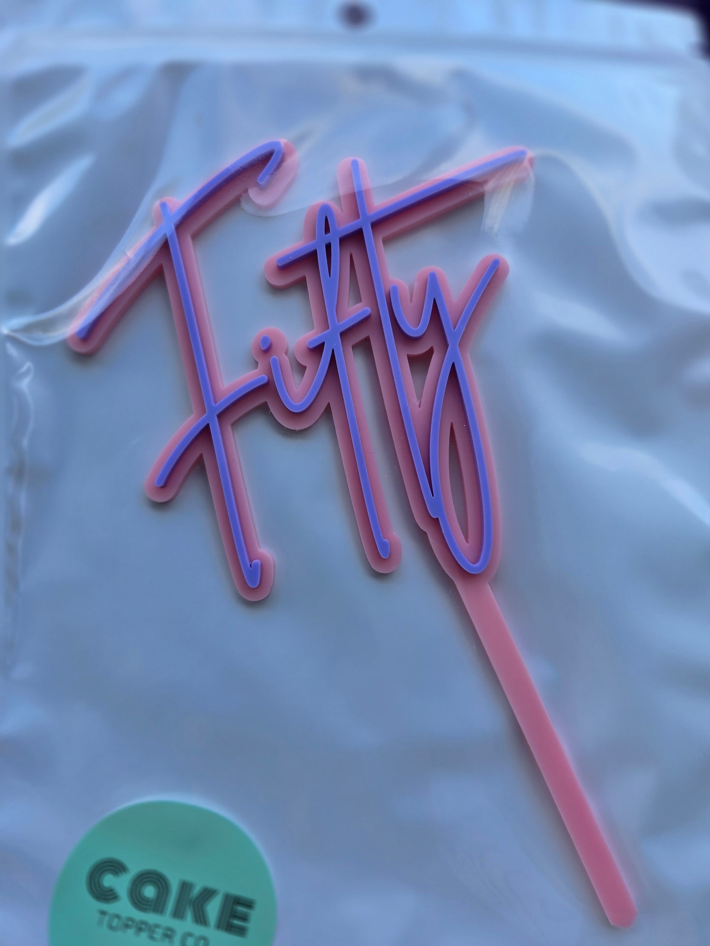 Fifty Topper - Pastel Purple on Pastel Pink CLEARANCE