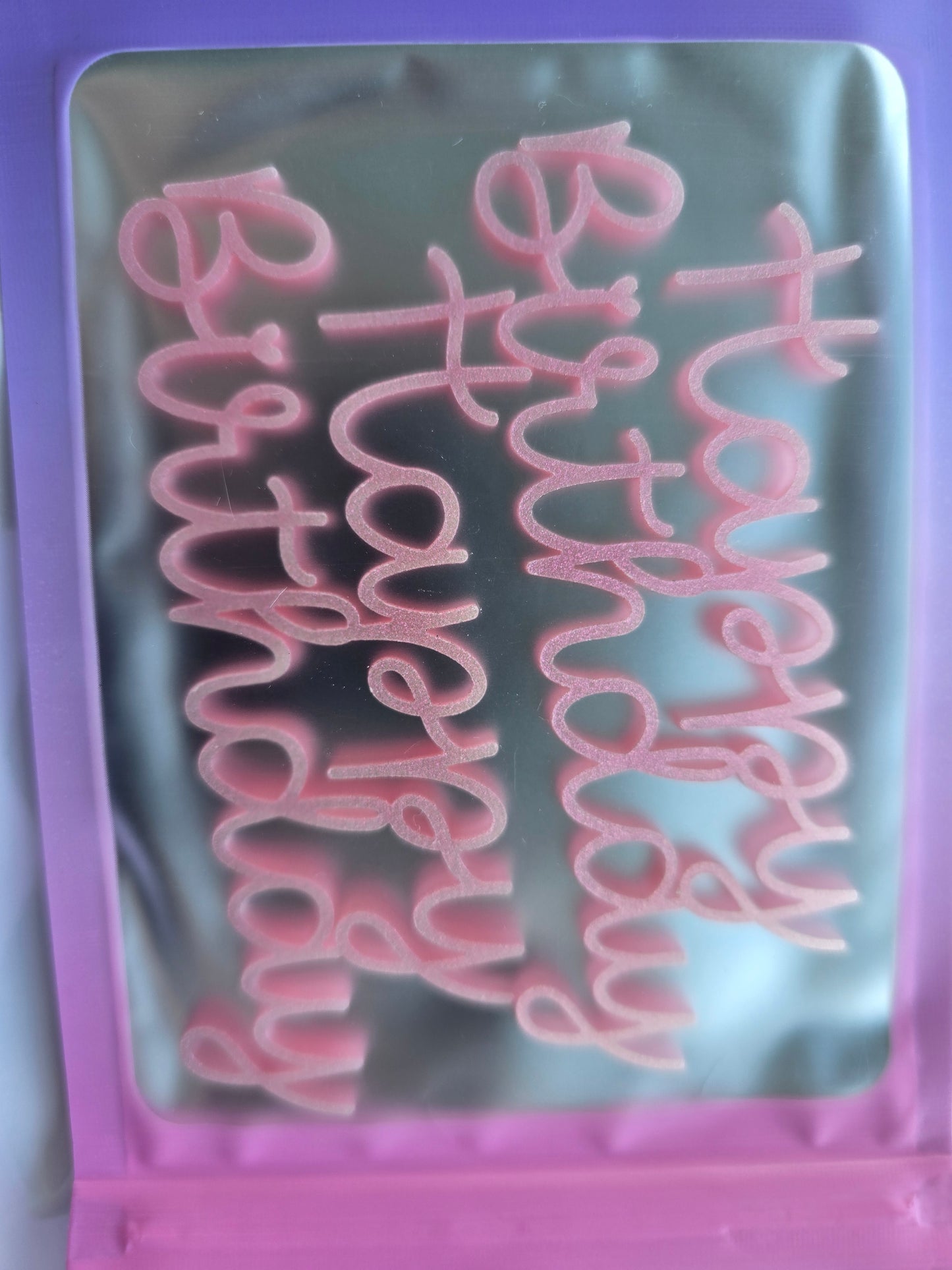 Happy Birthday Charms 2 pack 10cm Shimmer Pink EXPO SALE