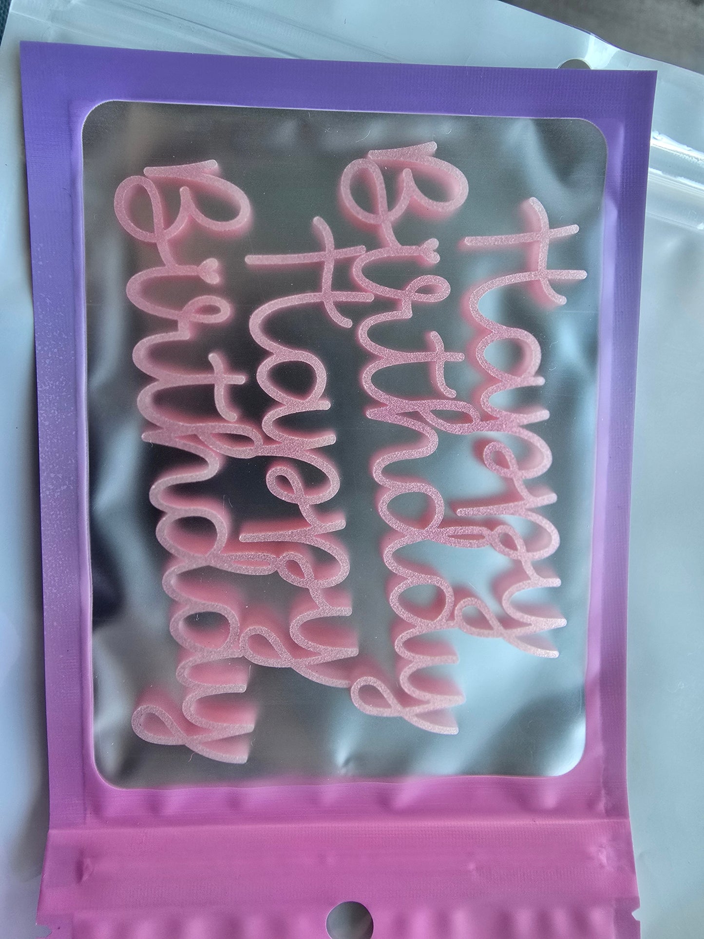 Happy Birthday Charms 2 pack 10cm Shimmer Pink EXPO SALE