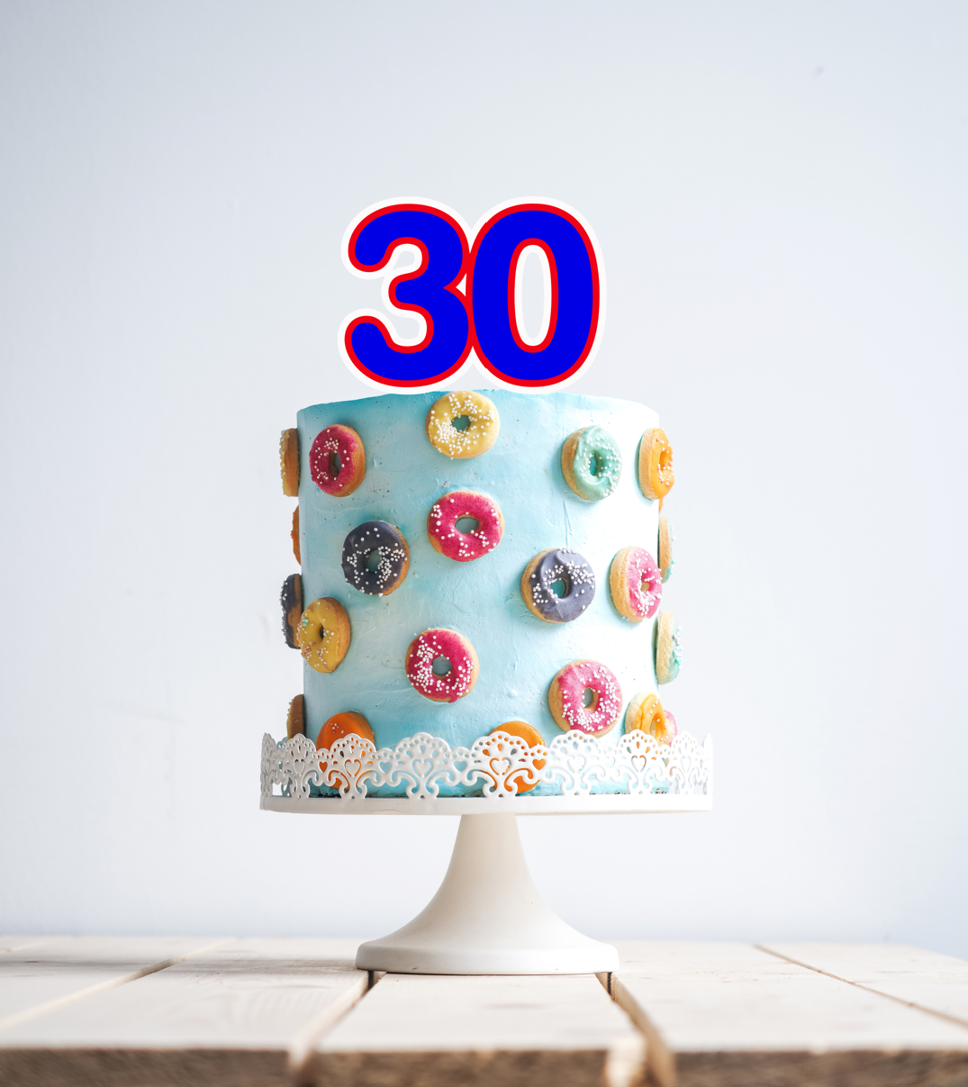 Large 3 Colour Number Cake Topper