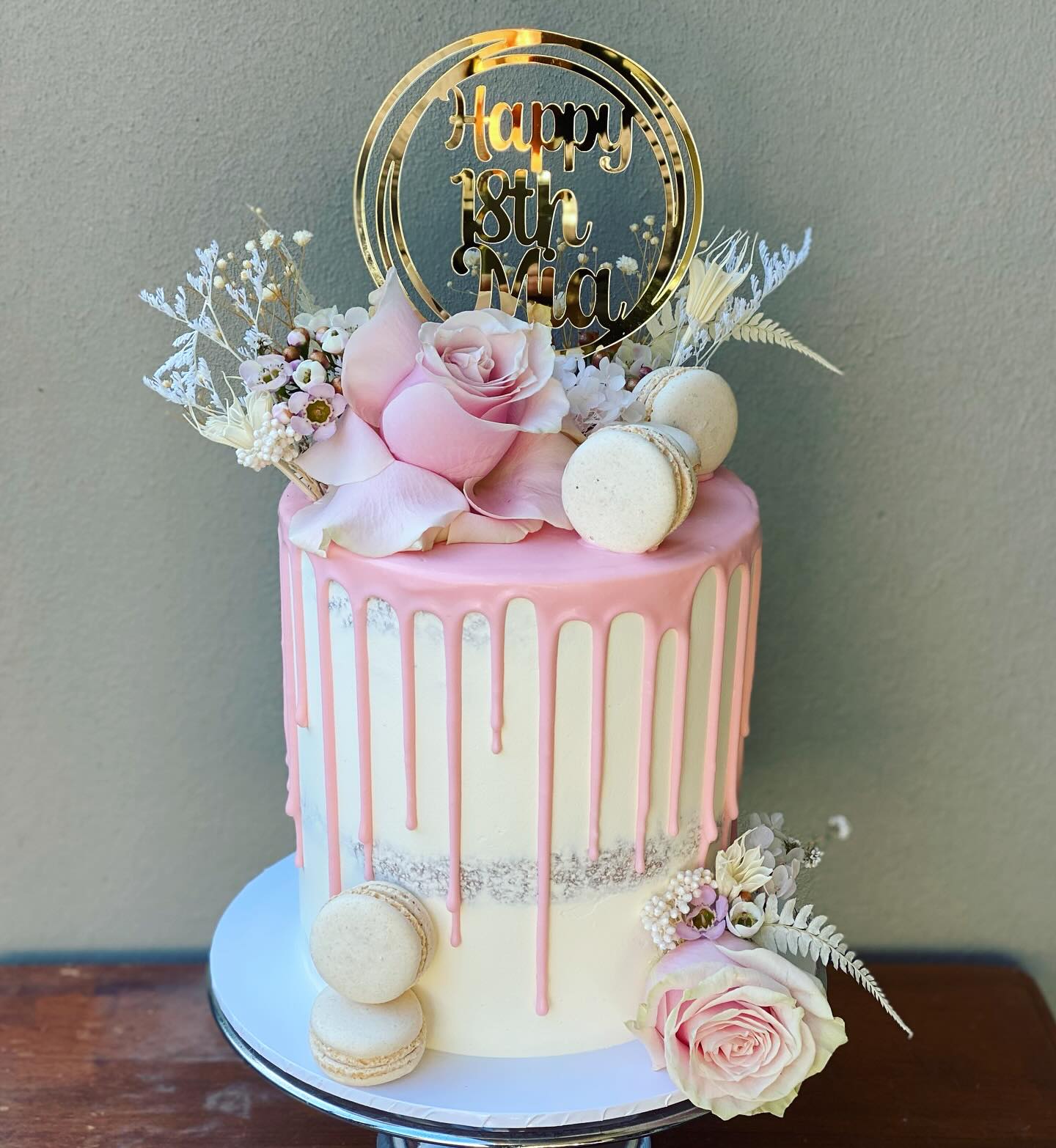 Circle Cake Topper - Personalised Happy Age Name