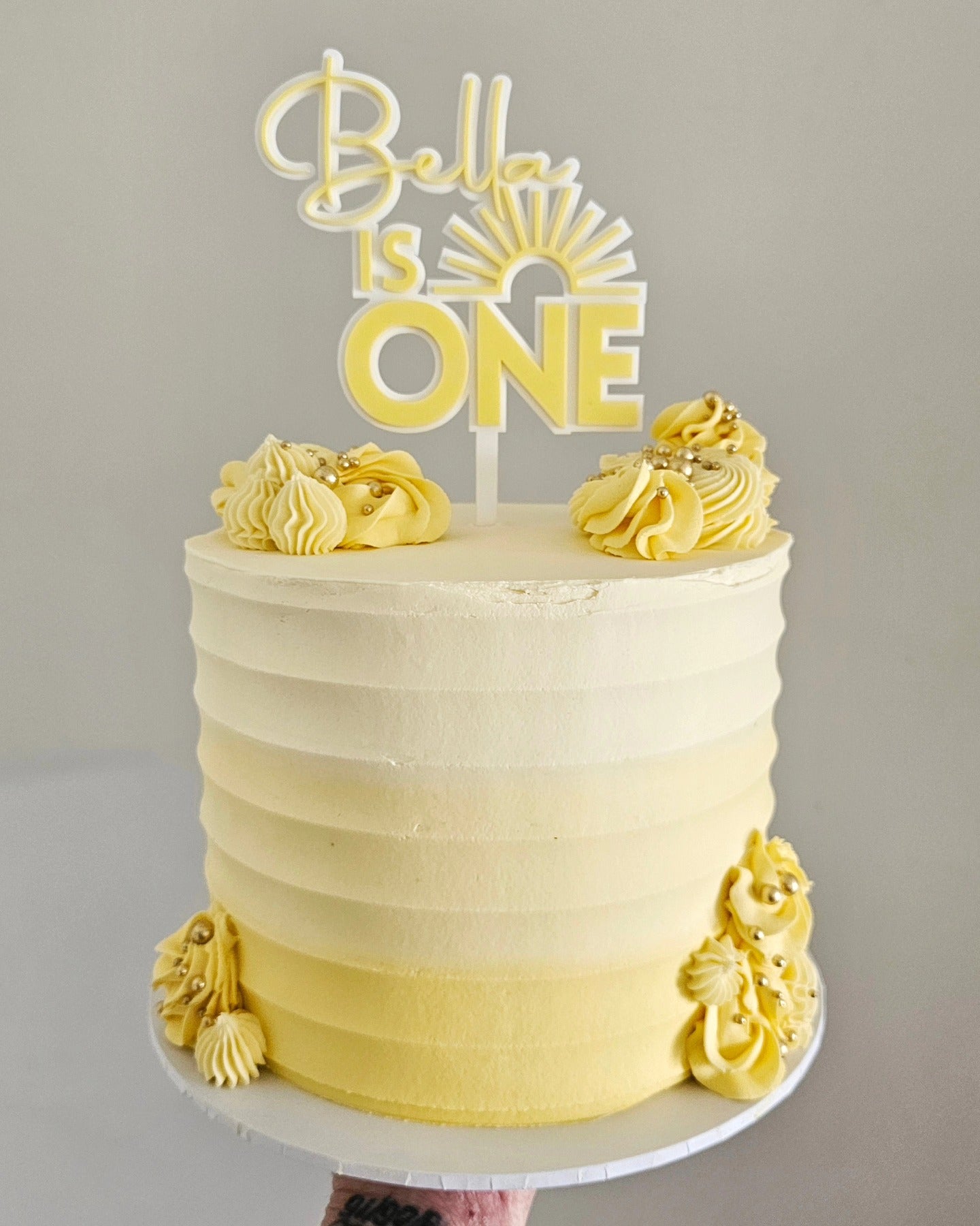 First Lap Around the Sun - Personalised Double Acrylic Cake Topper