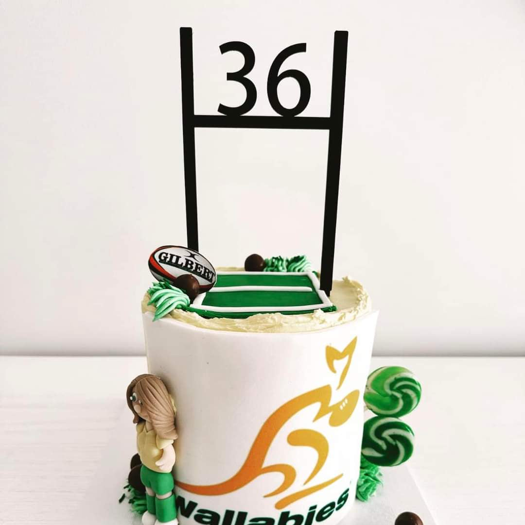 Rugby Post Cake Topper - Custom Age