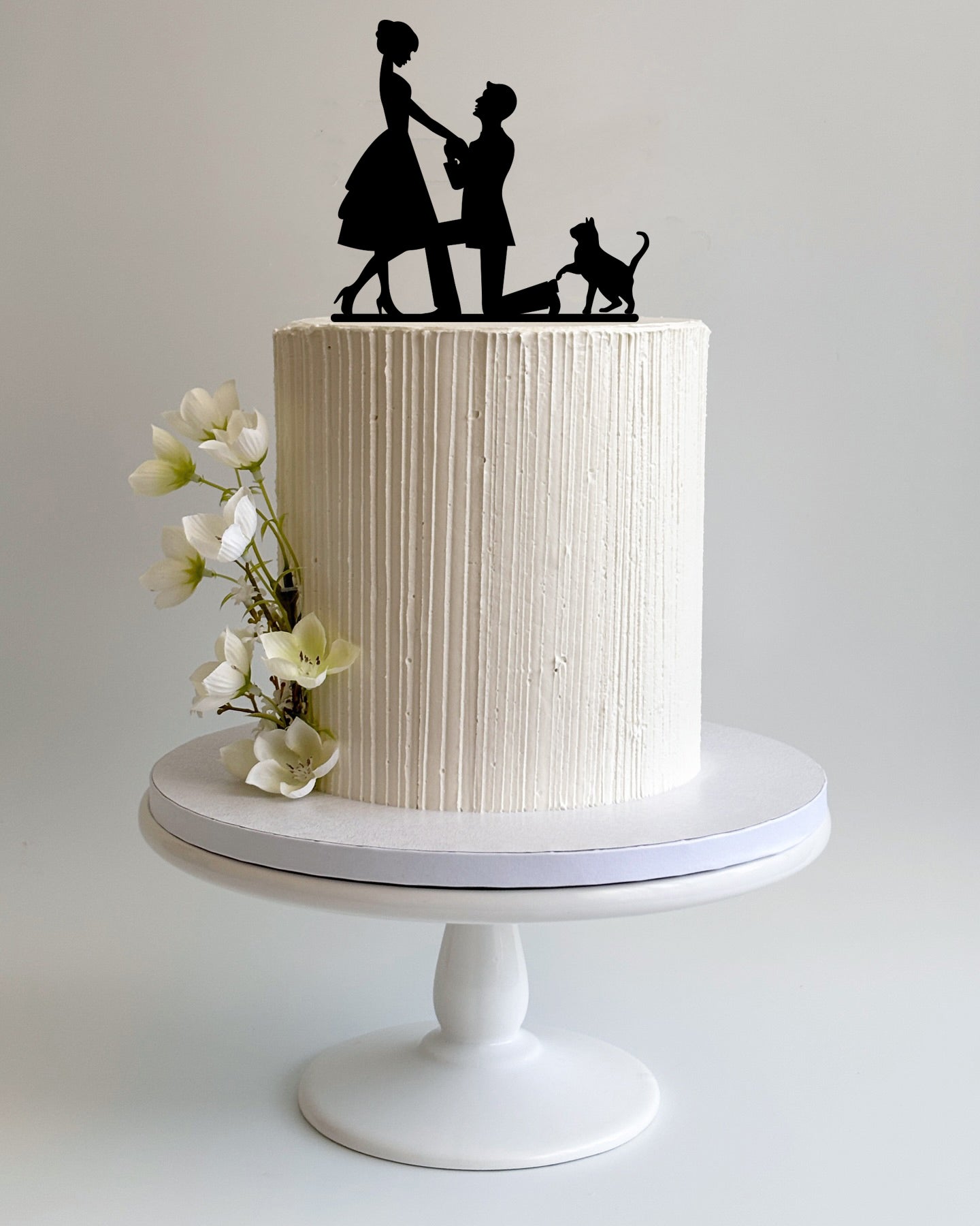 Engagement Cake Topper with Cat