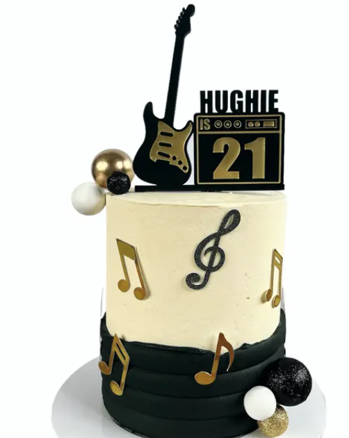 Guitar Cake Topper - Personalised Name and Age