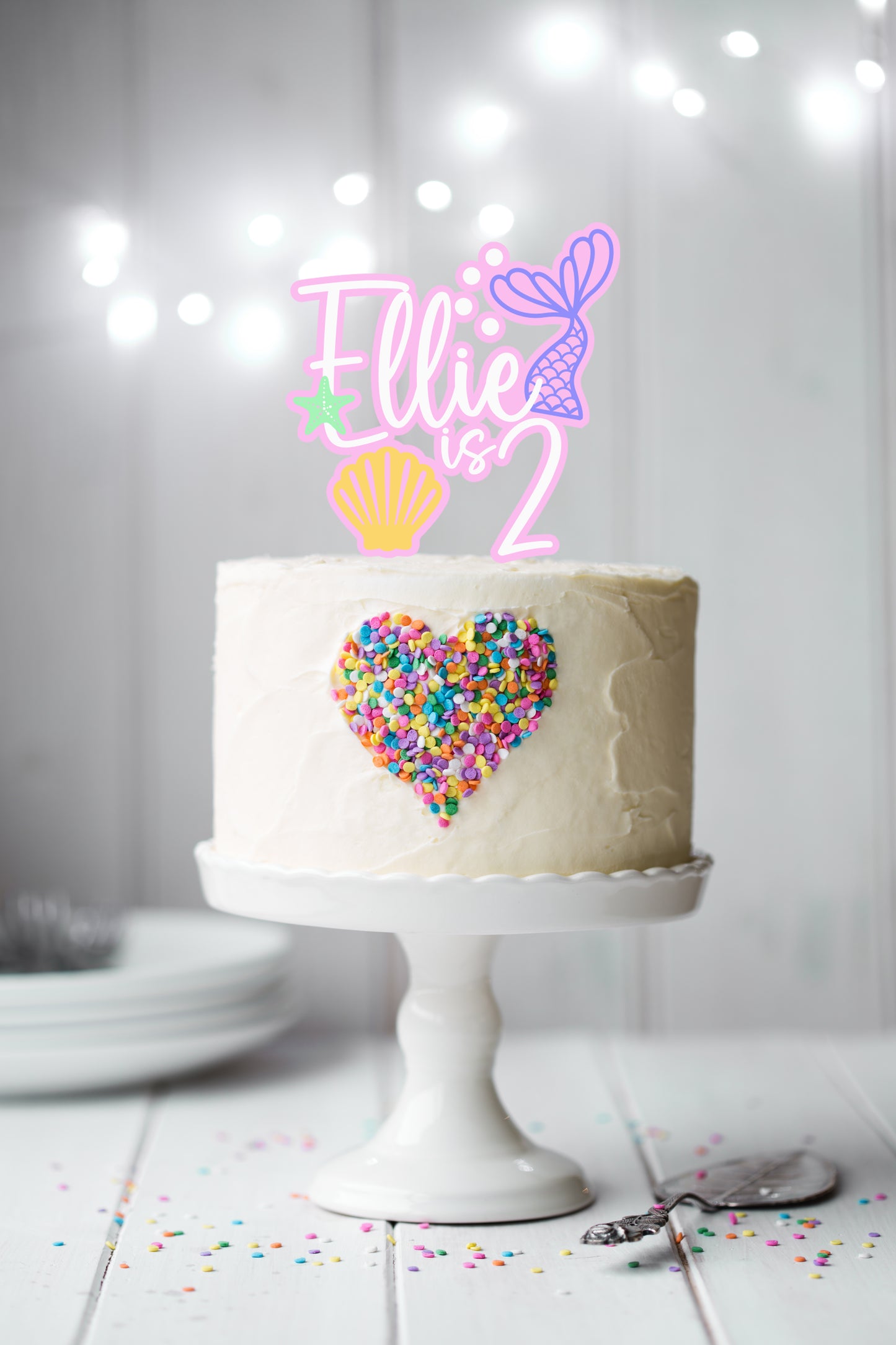 Mermaid Cake Topper - Name is Age