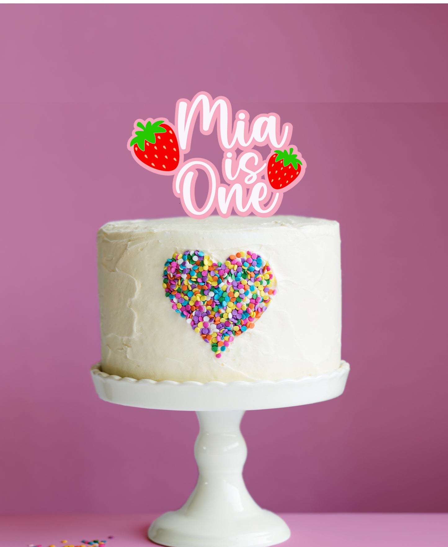 Strawberry is Age Cake Topper