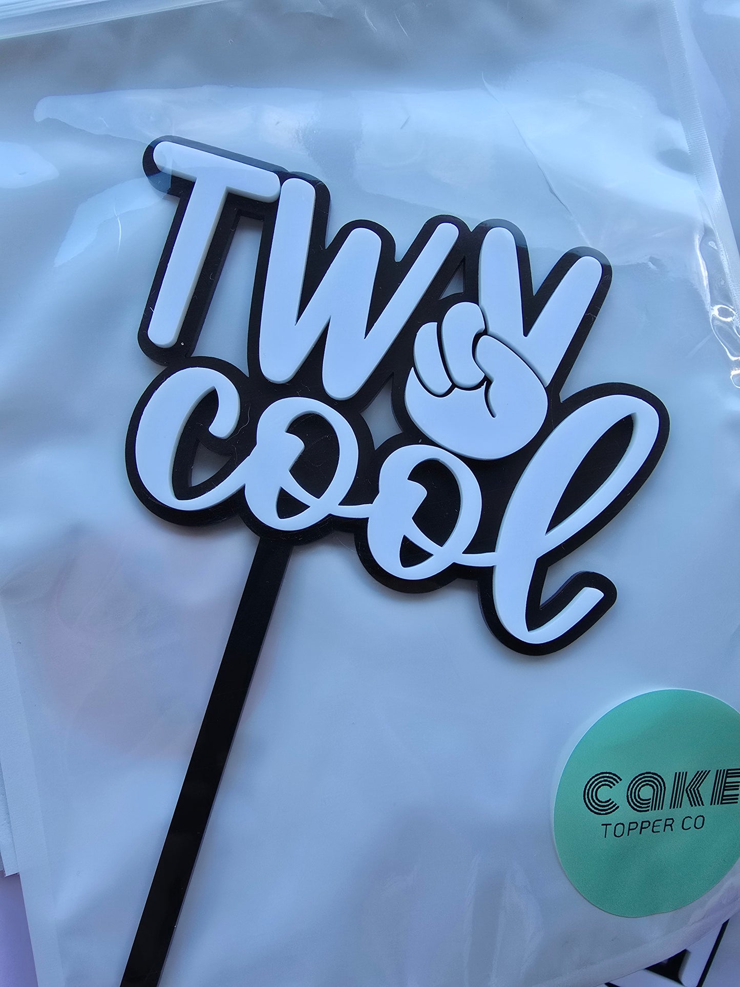 Two Cool White on Black CLEARANCE