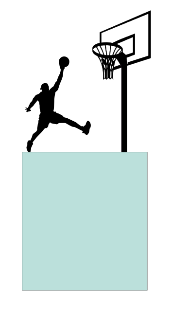 Basketball Man and Hoop Topper Set