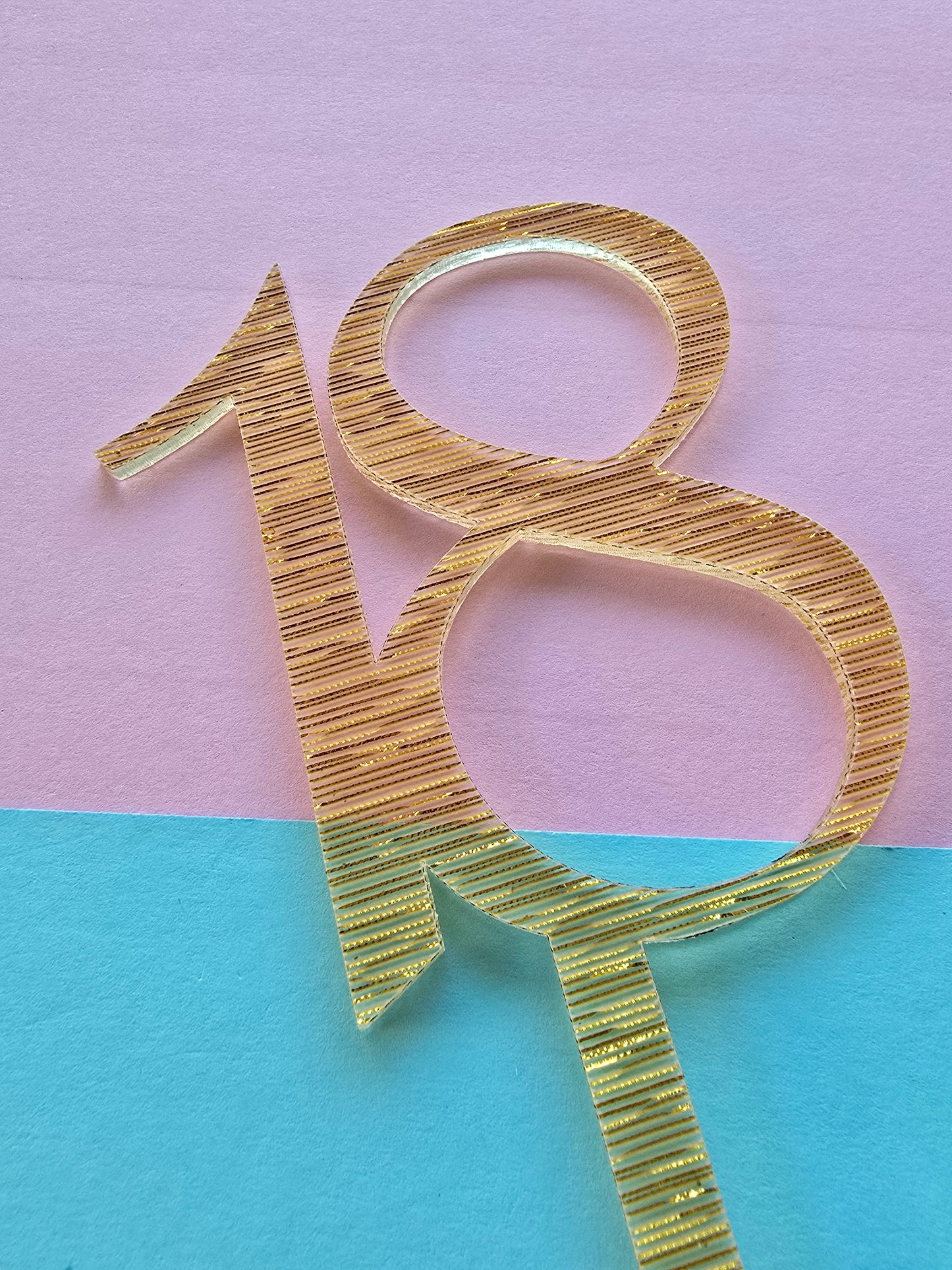 18 Cake Topper - Fancy Gold - 9cm tall