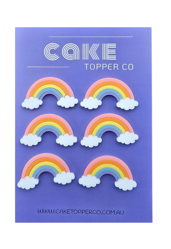 Rainbow Cake / Cupcake Acrylic Charms 6cm wide