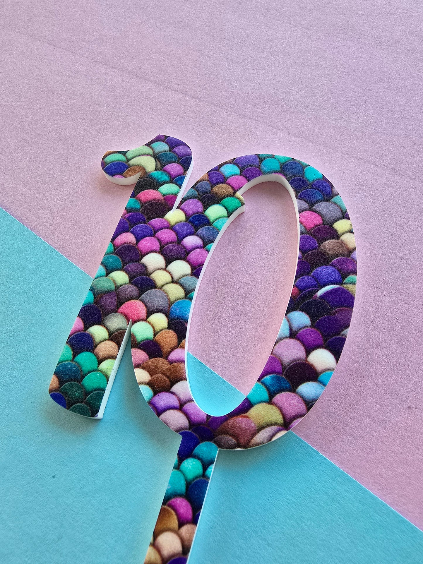 Number 10 mermaid cake topper Approx 7cm tall
