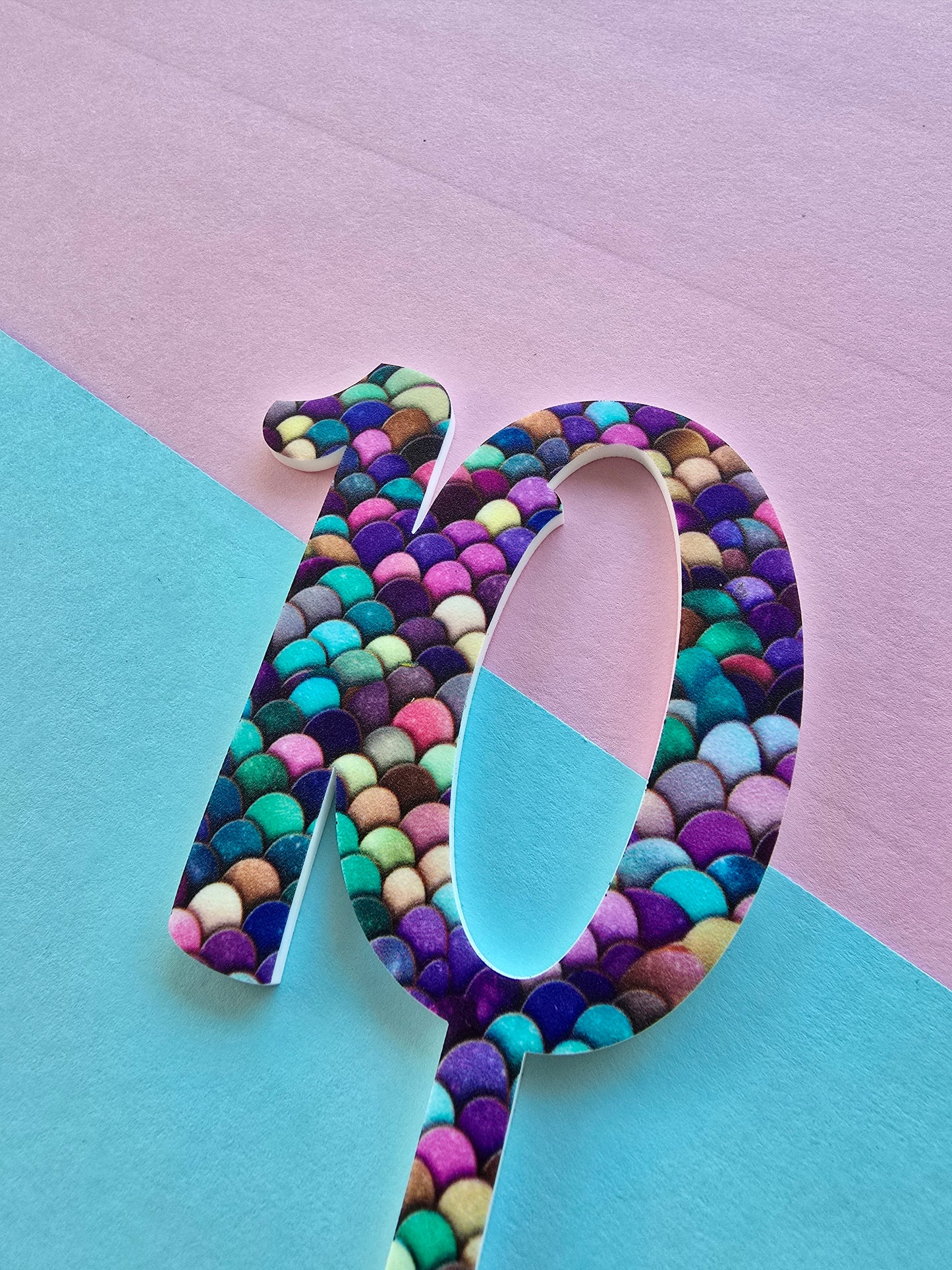 Number 10 mermaid cake topper Approx 7cm tall
