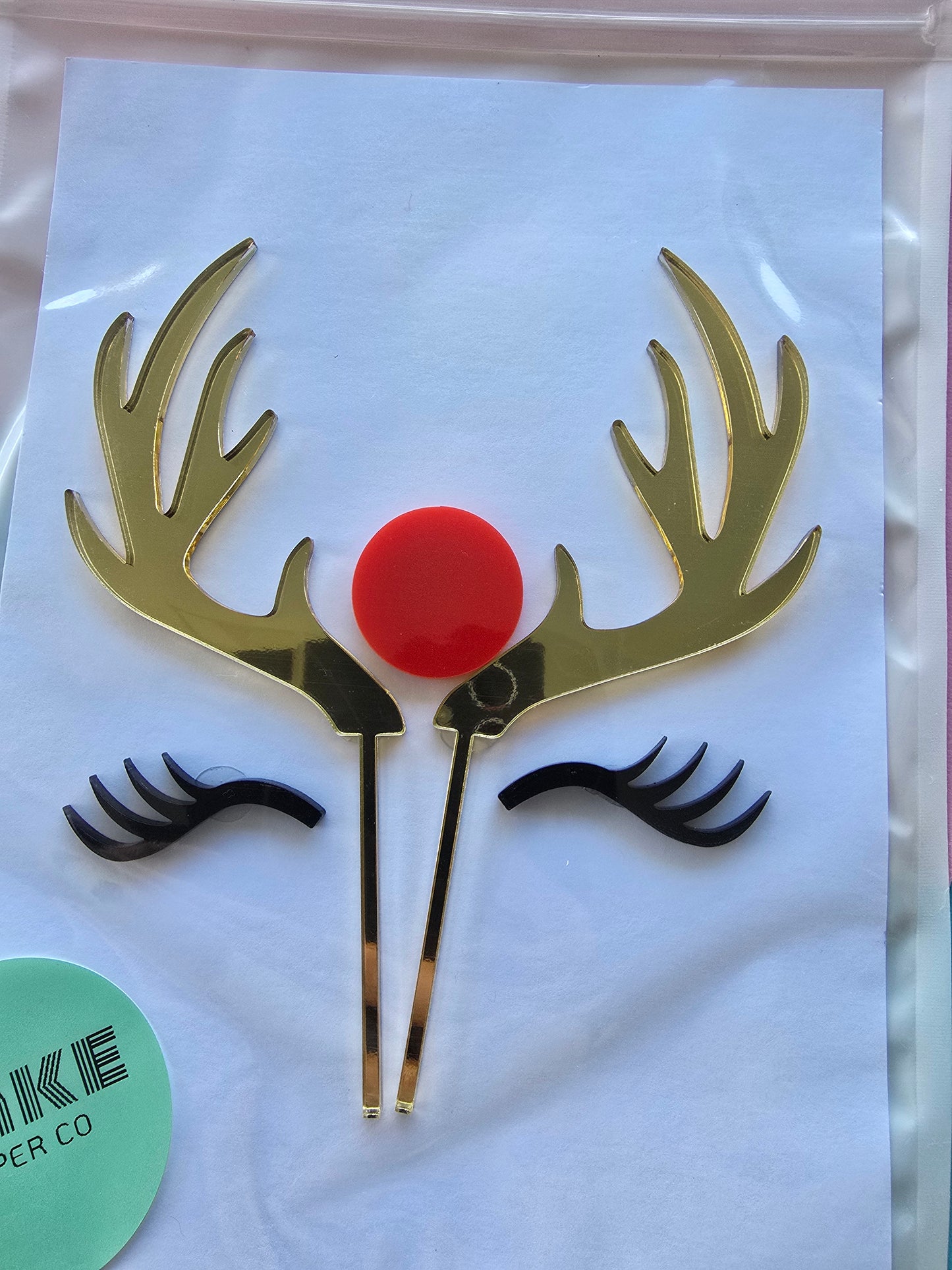 Reindeer Topper Set - Pre Made approx 12.5cm wide