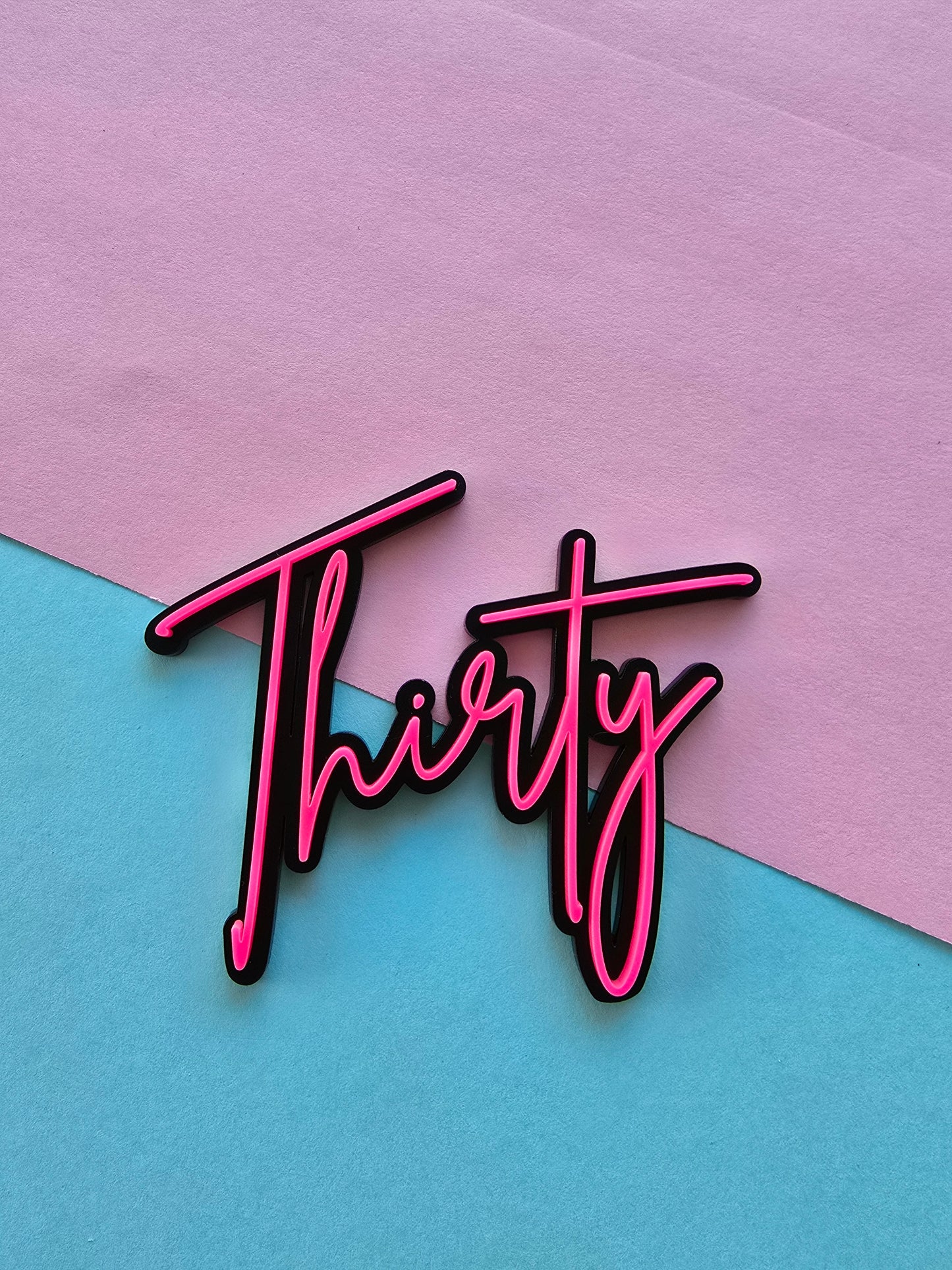 Thirty Fropper hot pink on black - CLEARANCE