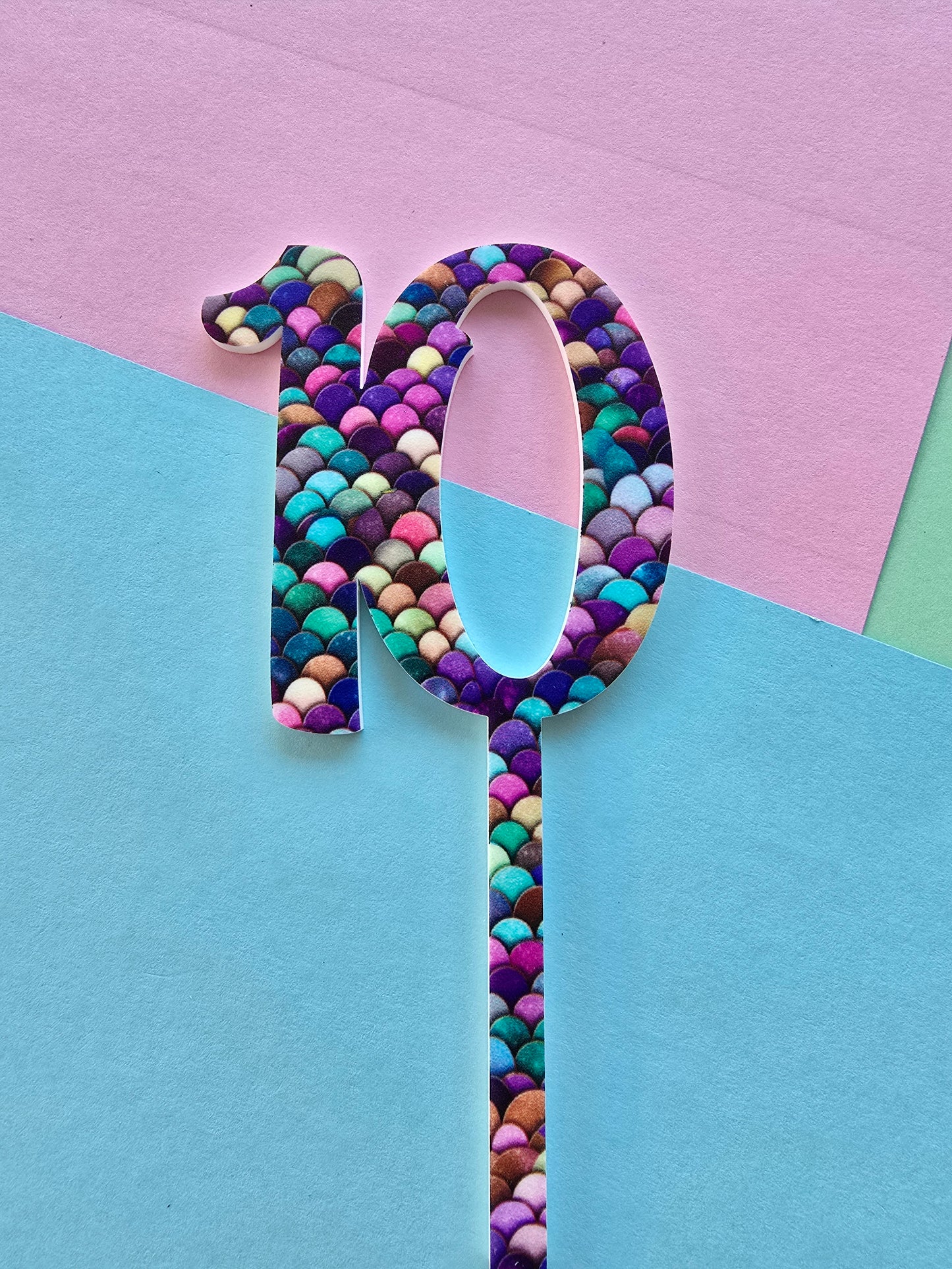 Number 10 mermaid cake topper Approx 7cm tall