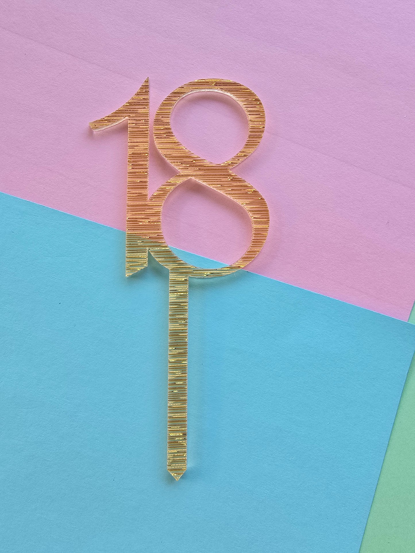 18 Cake Topper - Fancy Gold - 9cm tall