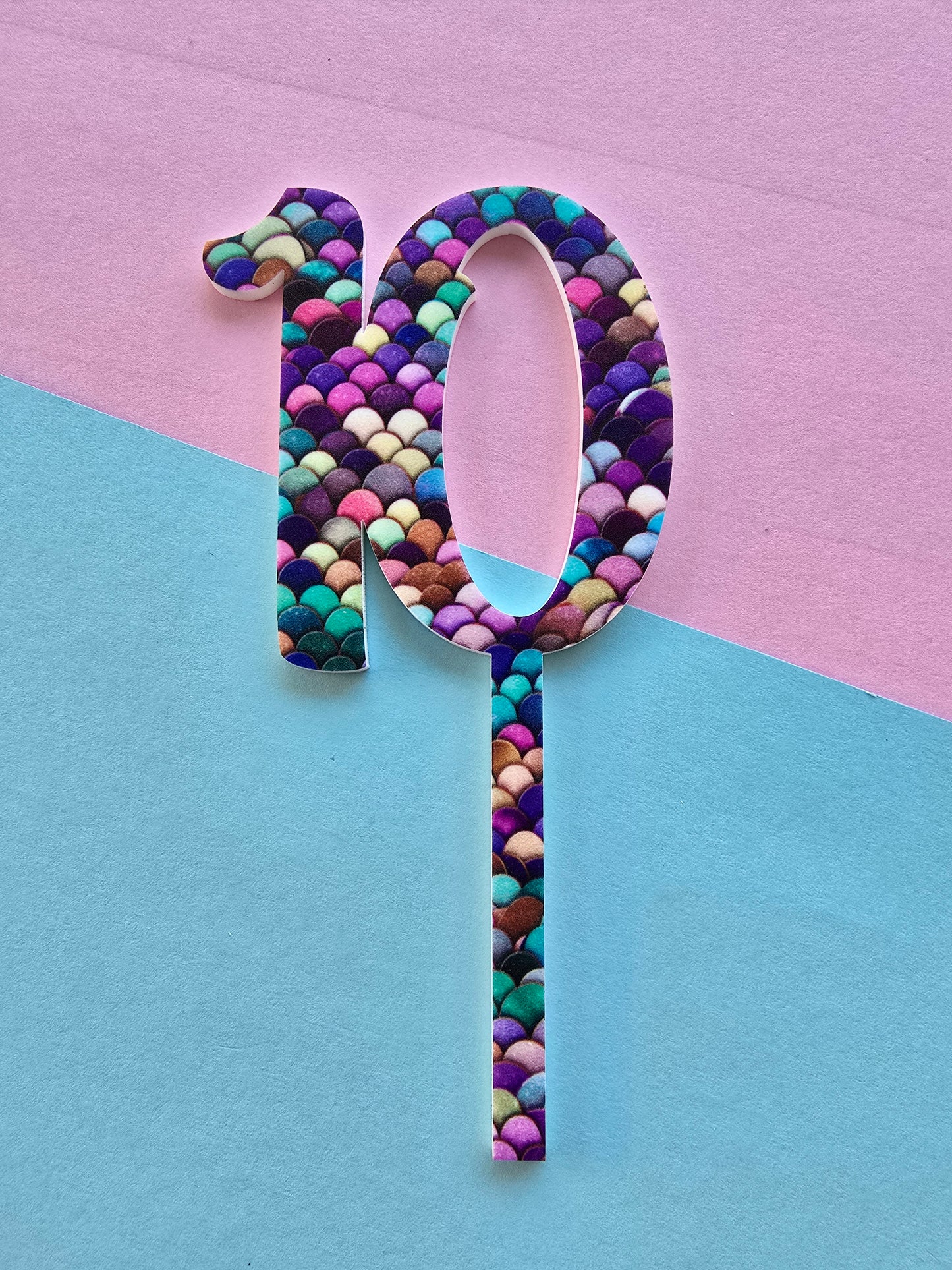 Number 10 mermaid cake topper Approx 7cm tall
