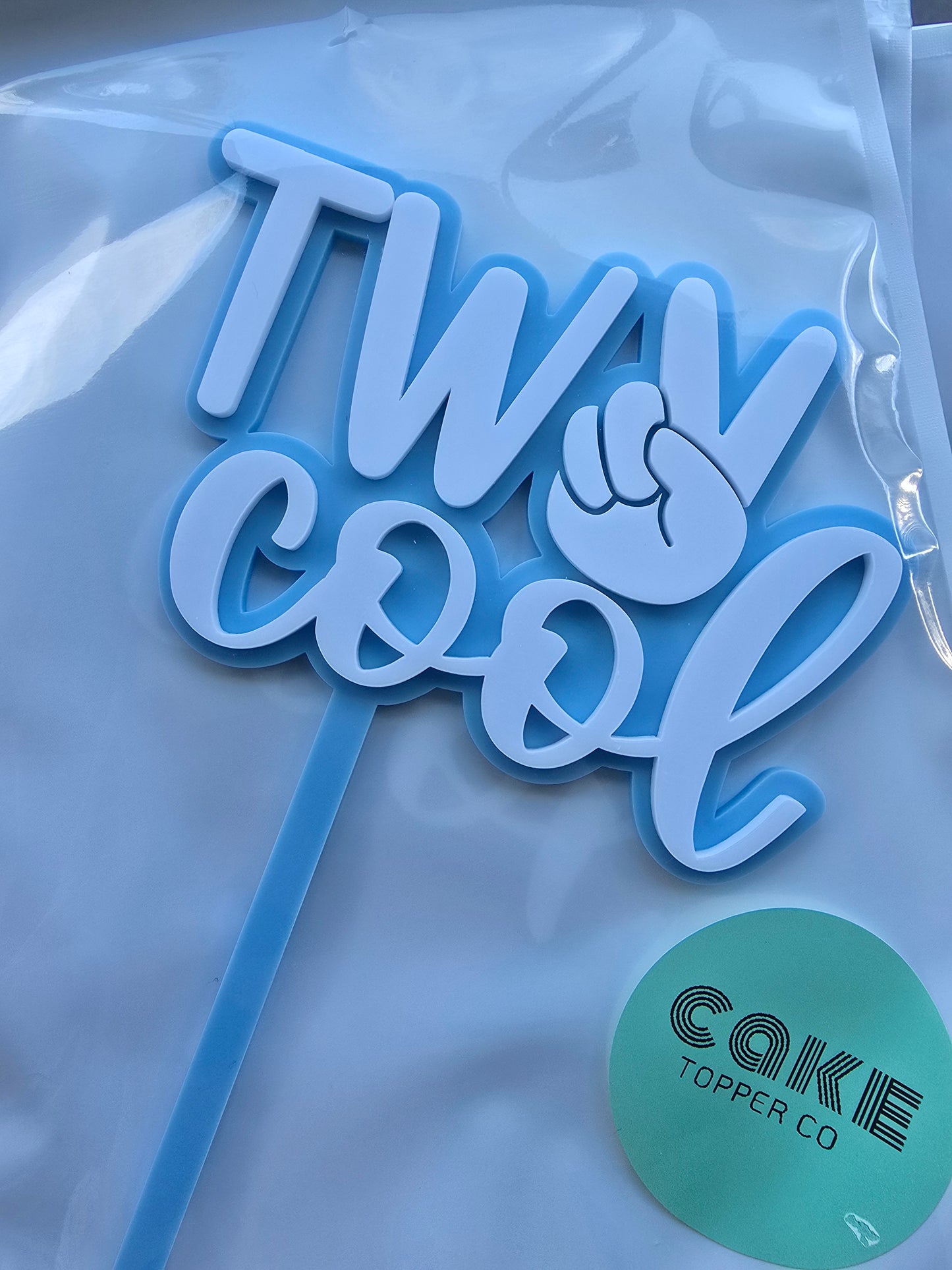 Two Cool White on Pastel Blue EXPO SALE