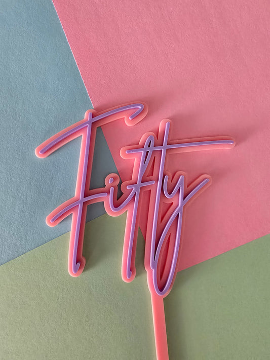 Fifty Topper - Pastel Purple on Pastel Pink CLEARANCE
