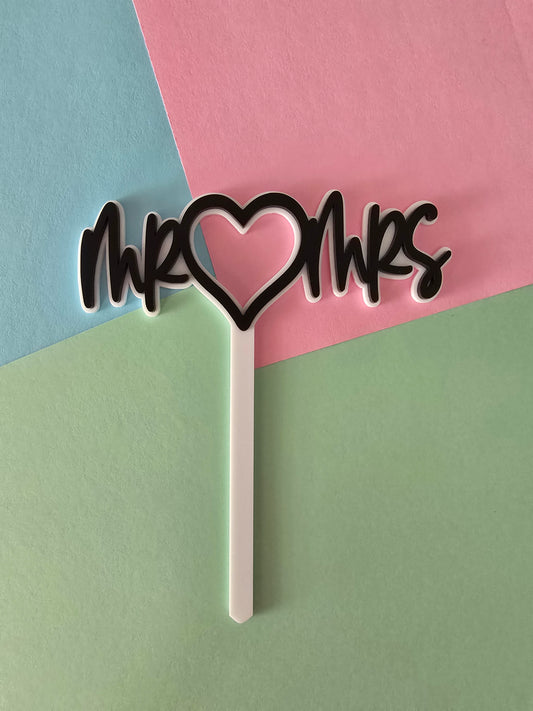 Mr Heart Mrs - Black on White CLEARANCE