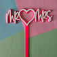 Mr Heart Mrs - White on Pink CLEARANCE