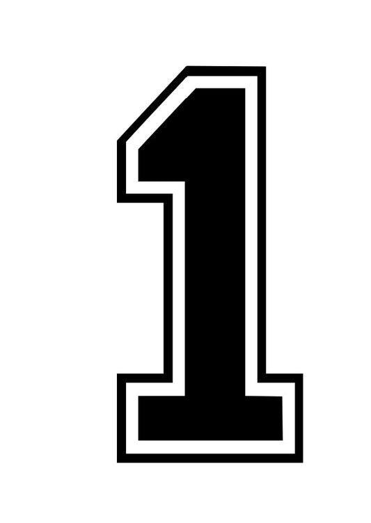 Number Charm Sports Style - 2 Colour - 10cm tall - Single Number