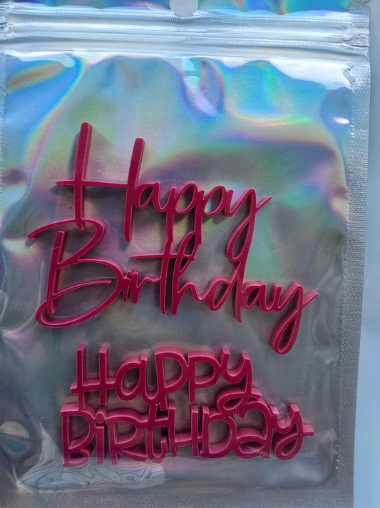 Happy Birthday Charm 7cm + 8cm 2 pack Dark Pink EXPO SALE #3