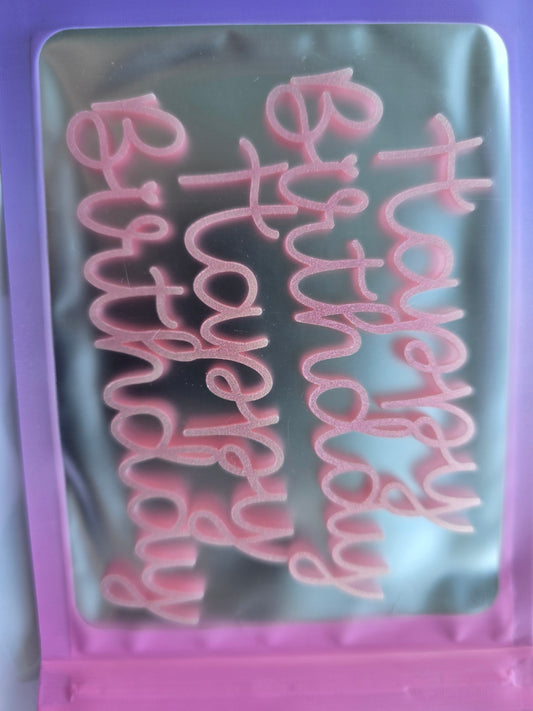 Happy Birthday Charms 2 pack 10cm Shimmer Pink EXPO SALE