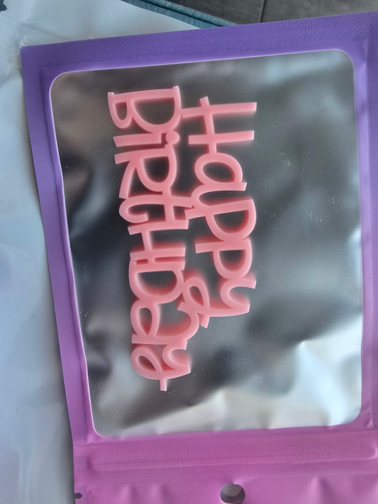 Happy Birthday Charm 9cm Pastel Pink EXPO SALE