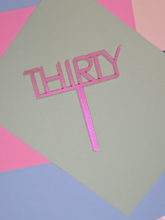 Thirty Topper - Pastel Shimmer Pink - CLEARANCE
