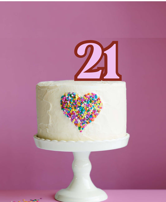 Number Topper Retro Style - 2 Colour