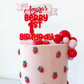 Berry 1st Birthday Ribbon Cake Topper
