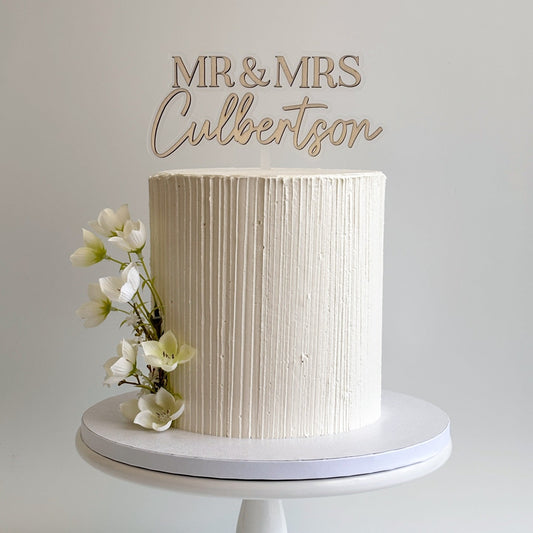 Cake Topper - Mr & Mrs Surname