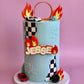 Name Fire Cake Topper Set