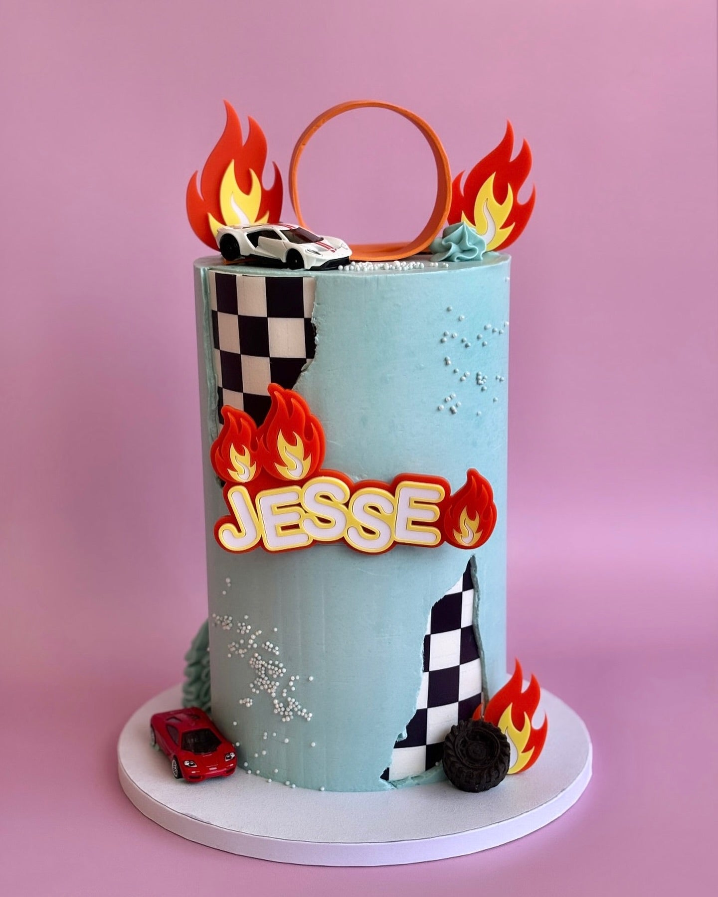 Name Fire Cake Topper Set