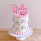 Name is Age - Cake Topper - Script with Retro Style number