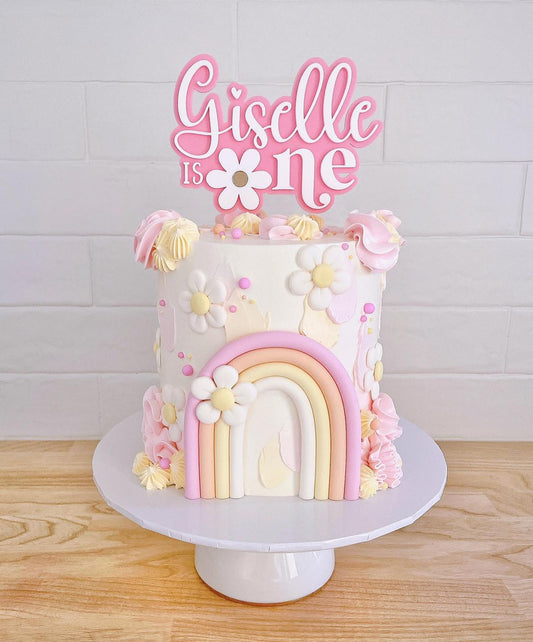 Daisy is One - Personalised Double Acrylic Cake Topper
