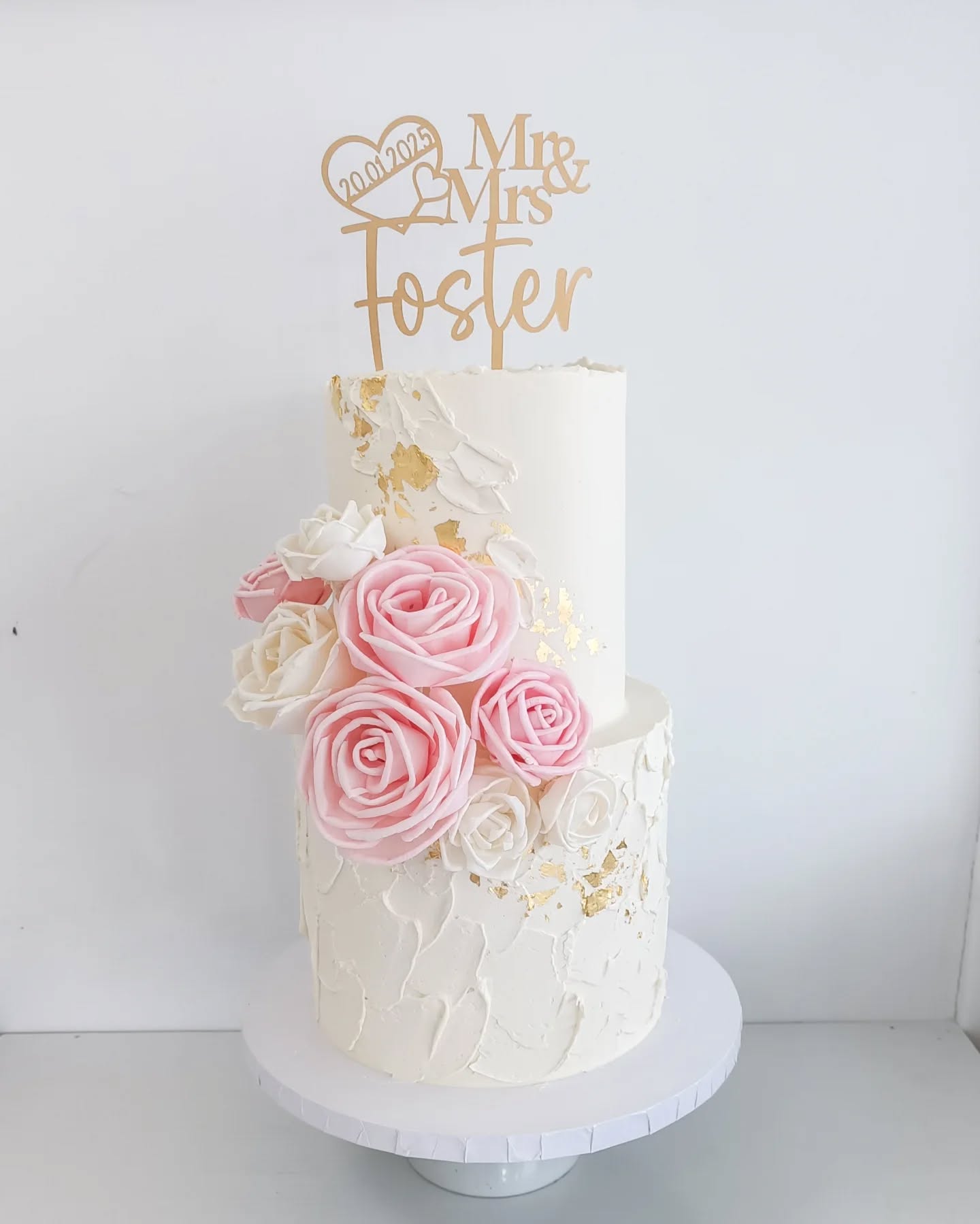 Mr & Mrs Surname Date in Heart Topper