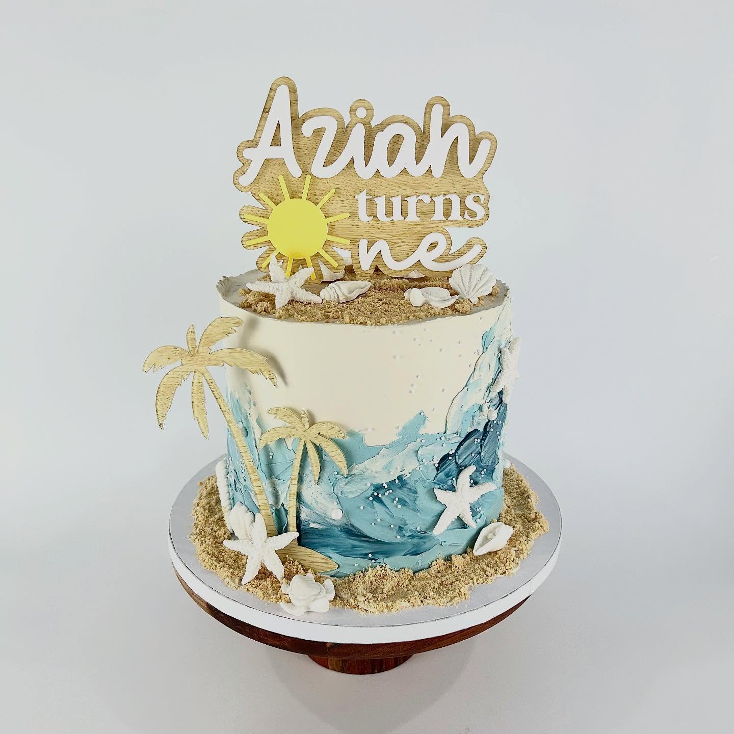 Sun turns One - Cake Topper + Palm Tree Fropper