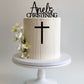 Christening Personalised Name Cake Topper + Cross Front Topper