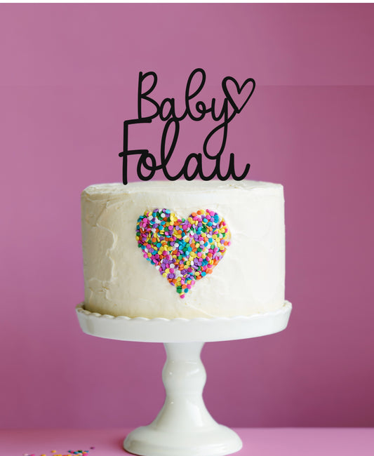 Baby Shower Heart Cake Topper