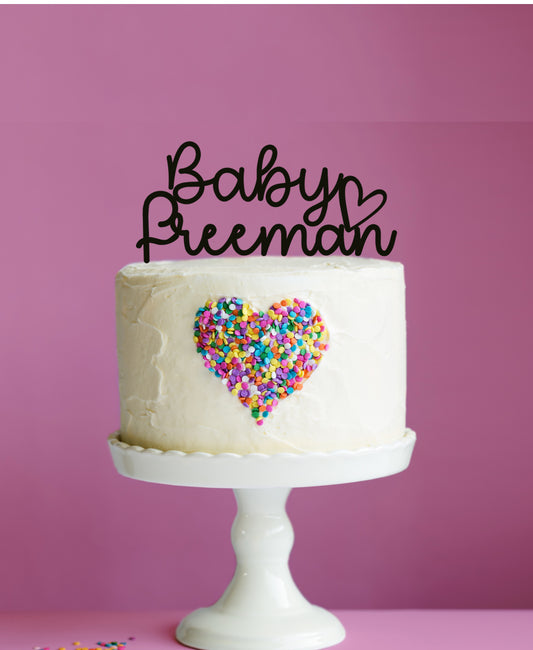 Baby Shower Heart Cake Topper