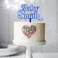 Retro Baby Surname Cake Topper
